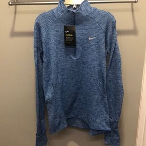 BLUE NIKE THERMA QUARTER ZIP: SIZE SMALL